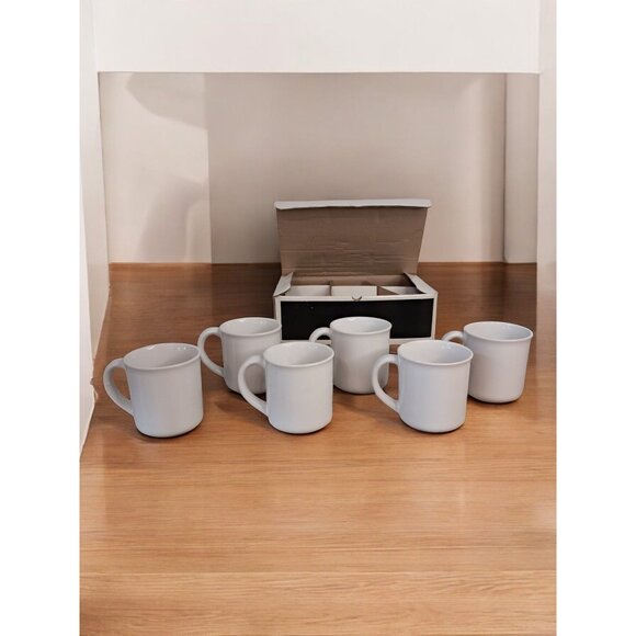 Stoneware Set Of Six Fruit Print Coffee Cups Mugs - Picture 9 of 16